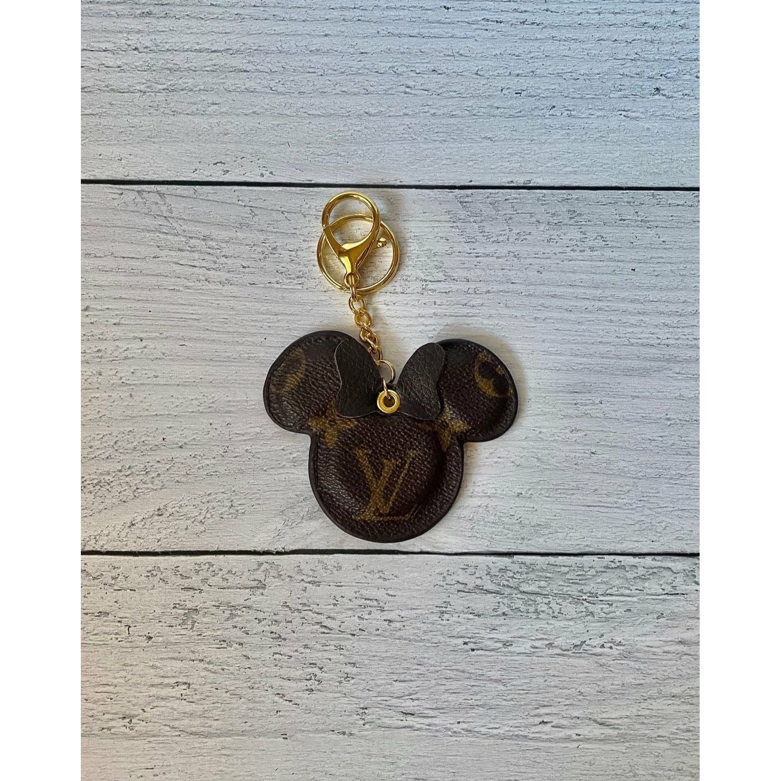 Upcycled Louis Vuitton Minnie Mouse Bag Charm in Pink
